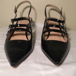 TopShop Java Black Strappy Point Flat. Like New.